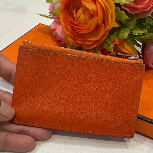 Authentic Hermes Orange Card Holder - Picture 4 of 16